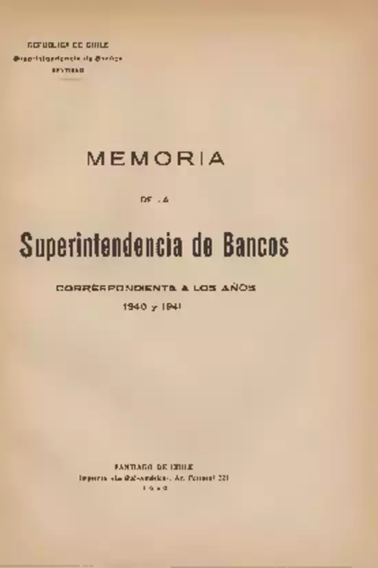 Informe de los años 1940 y 1941 SBIF