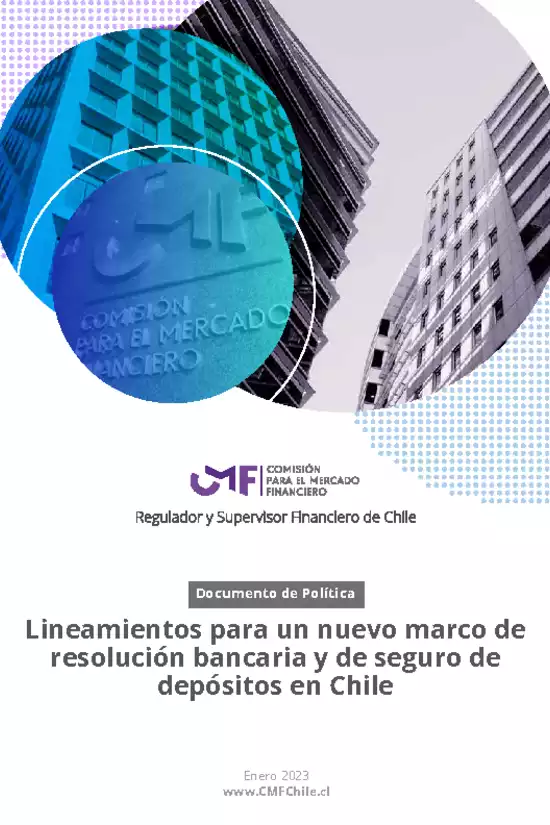 Documento de Política: Lineamientos para un nuevo marco de resolución bancaria y de seguro de depósitos en Chile