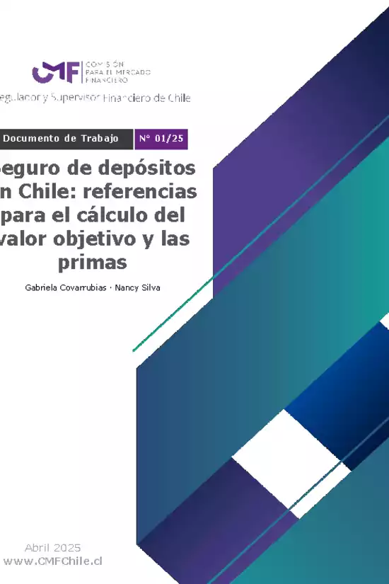Documento de Trabajo N° 01/25: Seguro de depósitos en Chile: referencias para el cálculo del valor objetivo y las primas