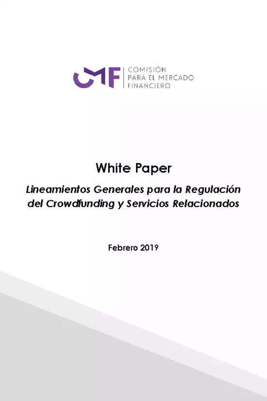 White Paper Lineamientos Generales para la Regulación del Crowdfunding y Servicios Relacionados