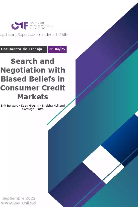 Documento de Trabajo N° 04/25: Search and Negotiation with Biased Beliefs in Consumer Credit Markets