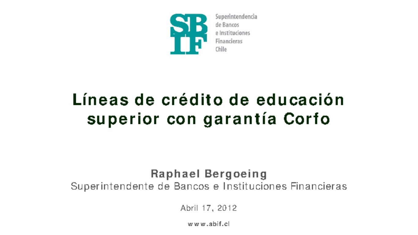 Presentación: Líneas de crédito de educación superior con garantía Corfo