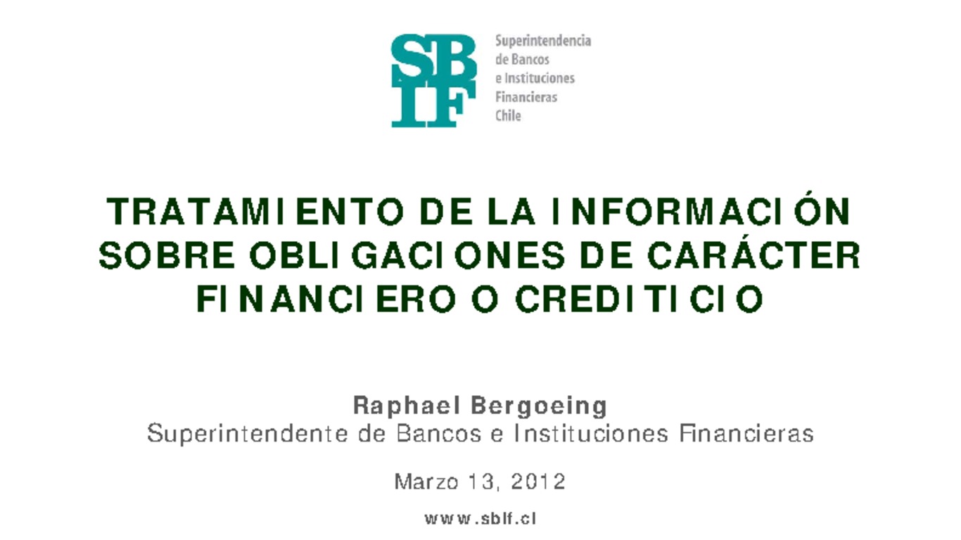 Publicación: Tratamiento de la Información sobre Obligaciones de Carácter Financiero o Crediticio