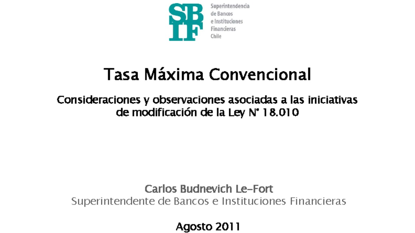 Presentación del Superintendente a H. Comisión de Economía del Senado