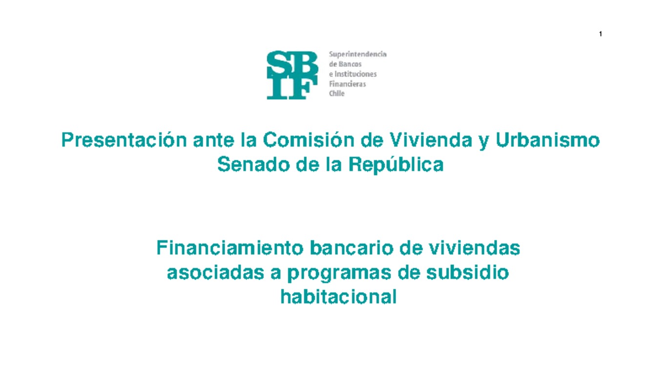 Presentación ante la Comisión de Vivienda y Urbanismo del Senado de la República (Viv.-Subsidios)