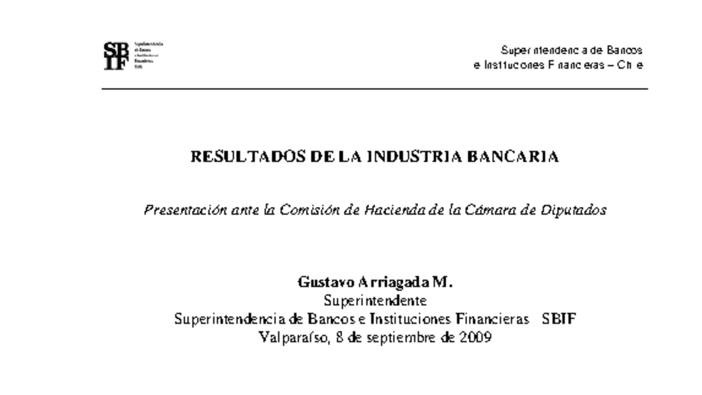 Presentación del Superintendente ante Comisión de Hacienda de la Cámara de Diputados
