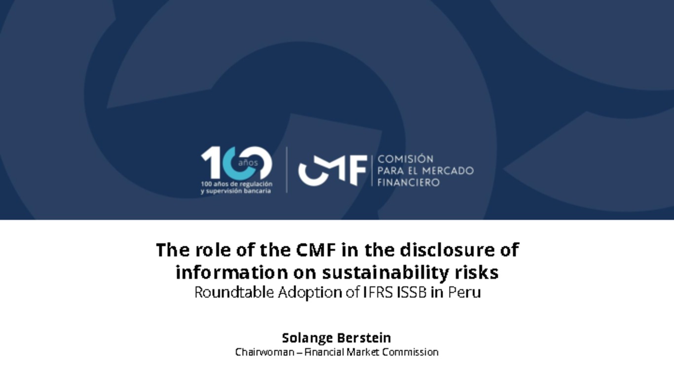 The role of the CMF in the disclosure of information on sustainability risks