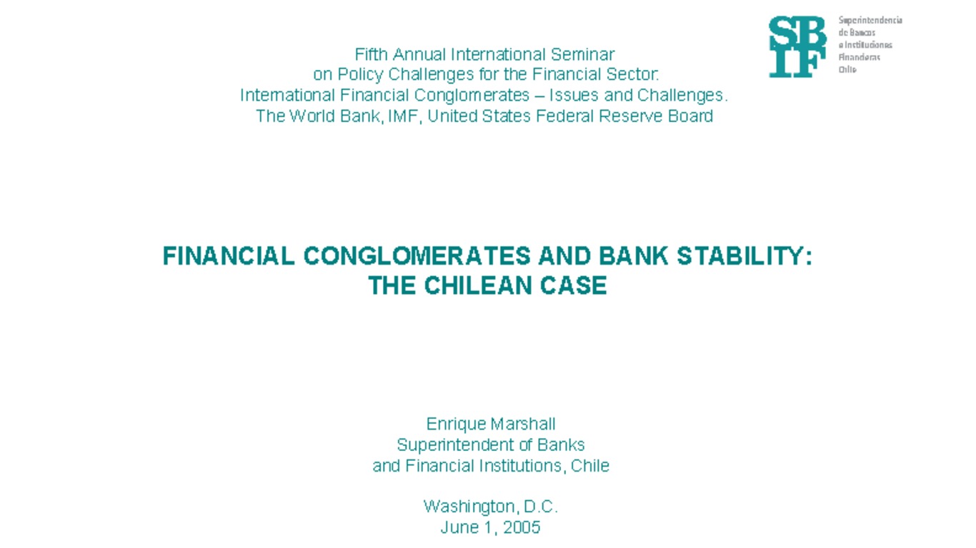 Financial Conglomerates and Bank Stability: The Chilean Case