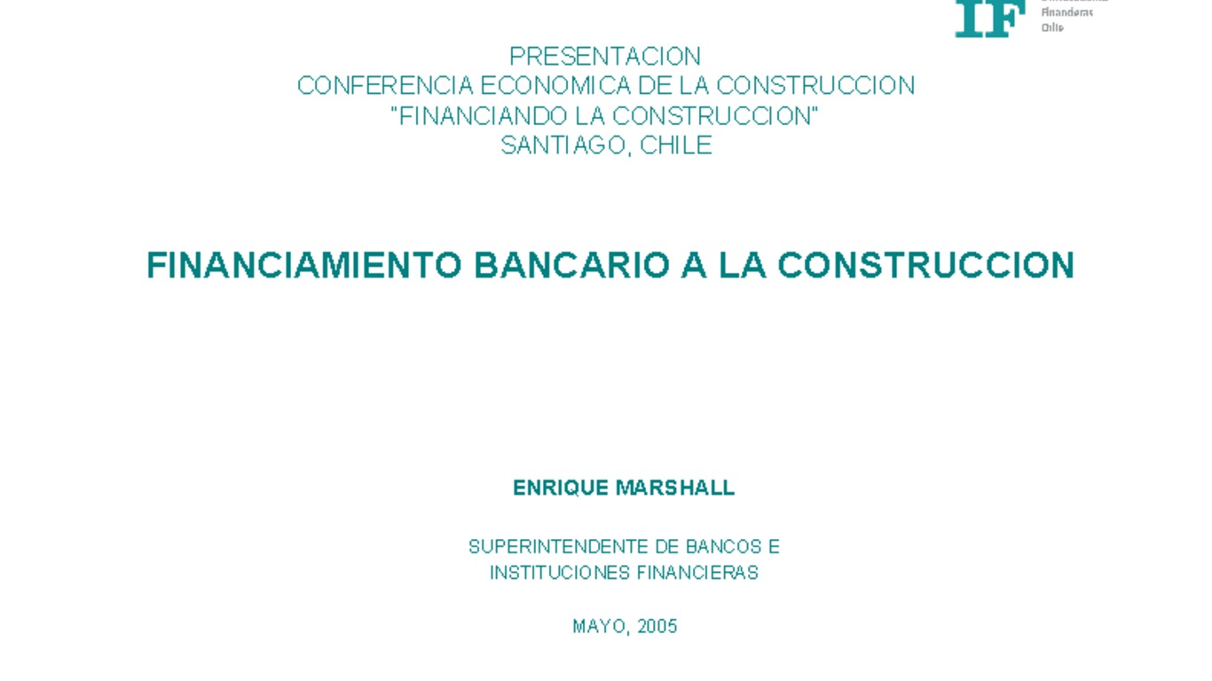 Financiamiento Bancario a la Construcción