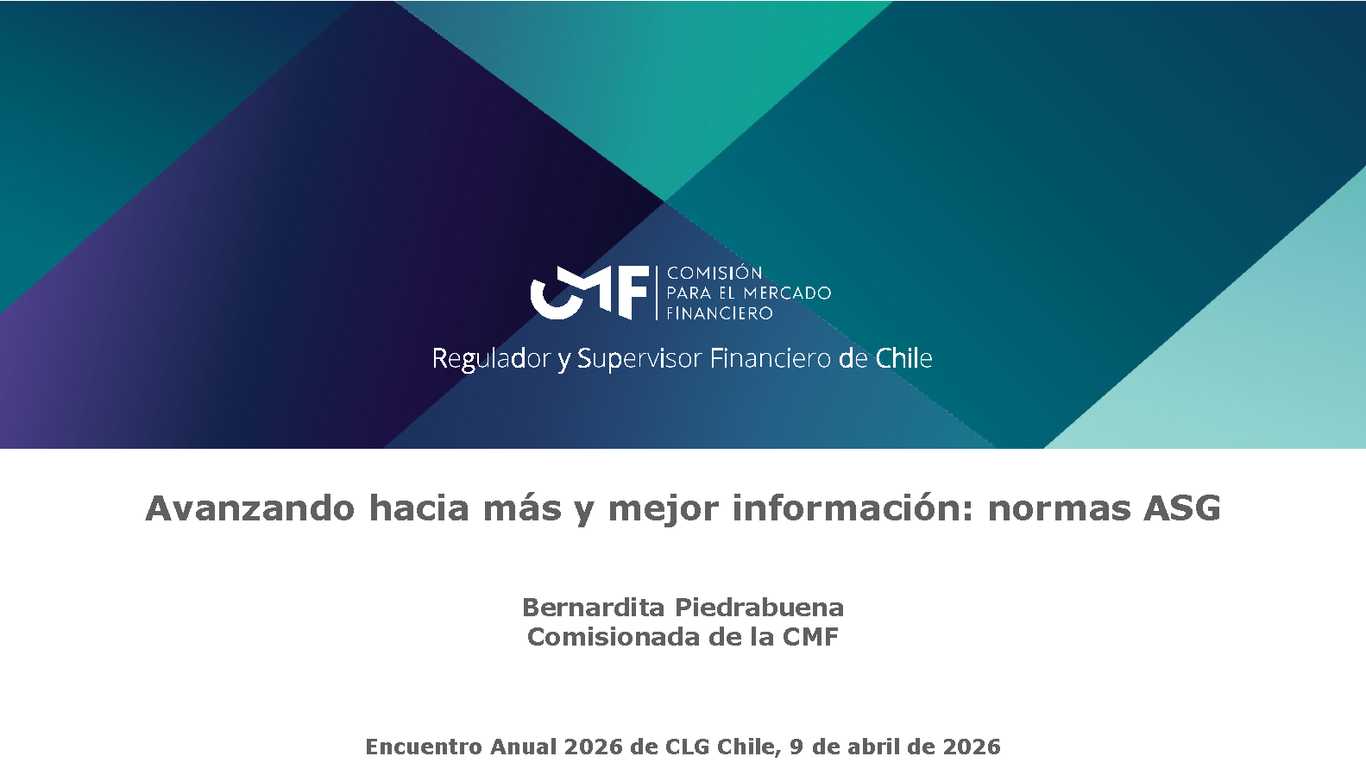 Avanzando hacia más y mejor información: normas ASG