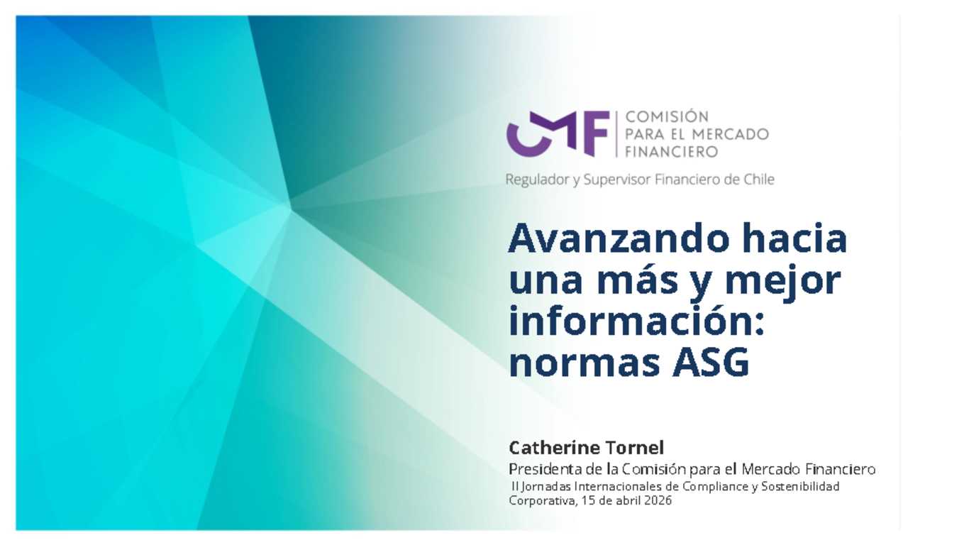 Avanzando hacia una más y mejor información: normas ASG