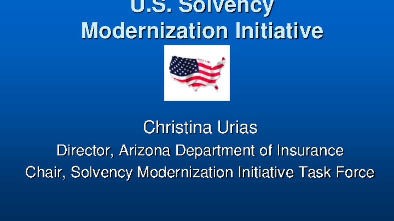 Seminario Regulación y Supervisión de Seguros en los Estados Unidos - Entrenamiento Práctico para miembros de ASSAL. Presentación "U.S. Solvency Modernization Initiative". Christina Urias, NAIC. Julio 2011