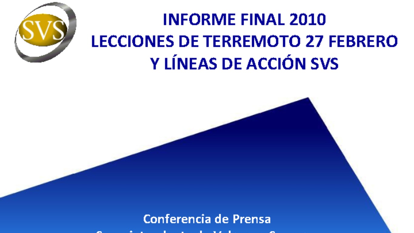 Seminario: Conferencia de Prensa Superintendente Fernando Coloma. "SVS anuncia cambios al marco regulatorio de seguros y entrega informe de fin de año de proceso de liquidación de siniestros". 12 de enero de 2011.