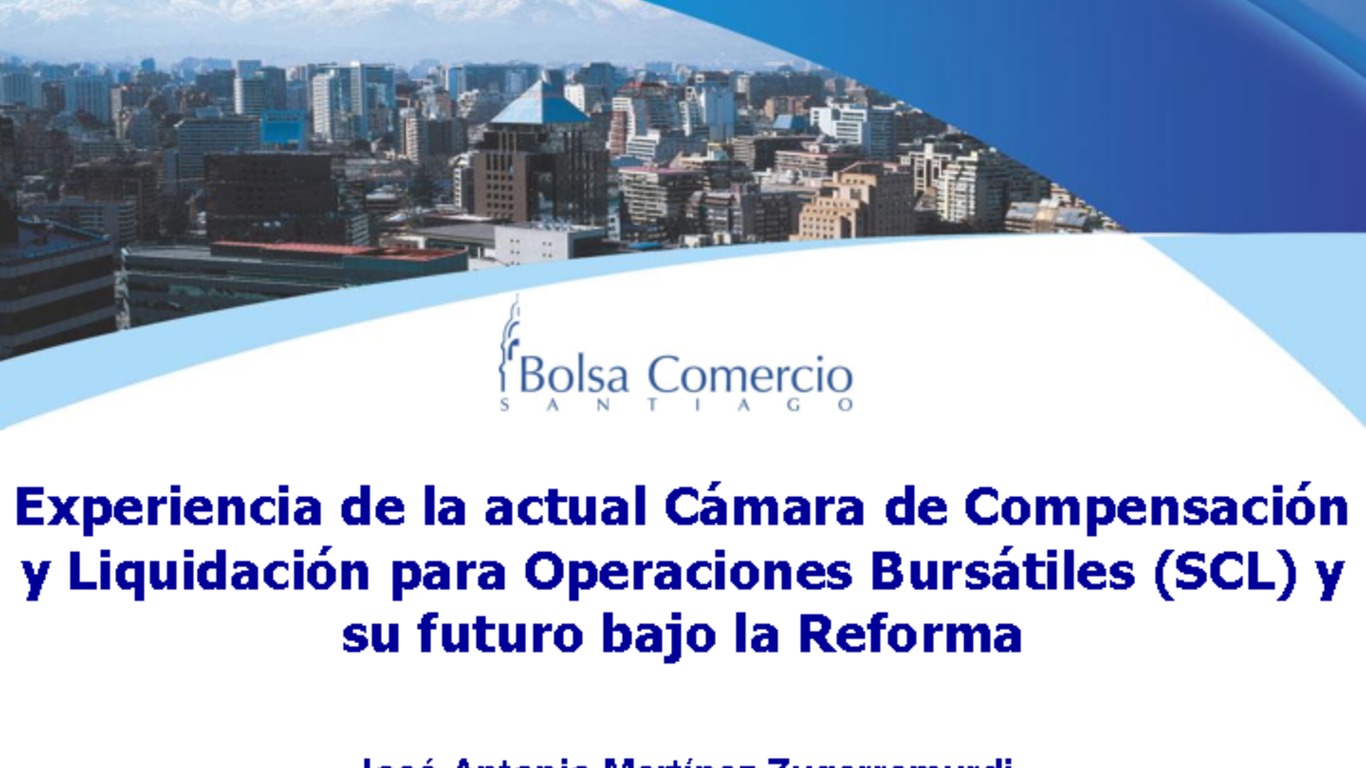 Seminario: Reforma al Sistema de Compensación y Liquidación de Valores. Presentación de Jos_ Antonio Mart_nez. 14 de mayo de 2009