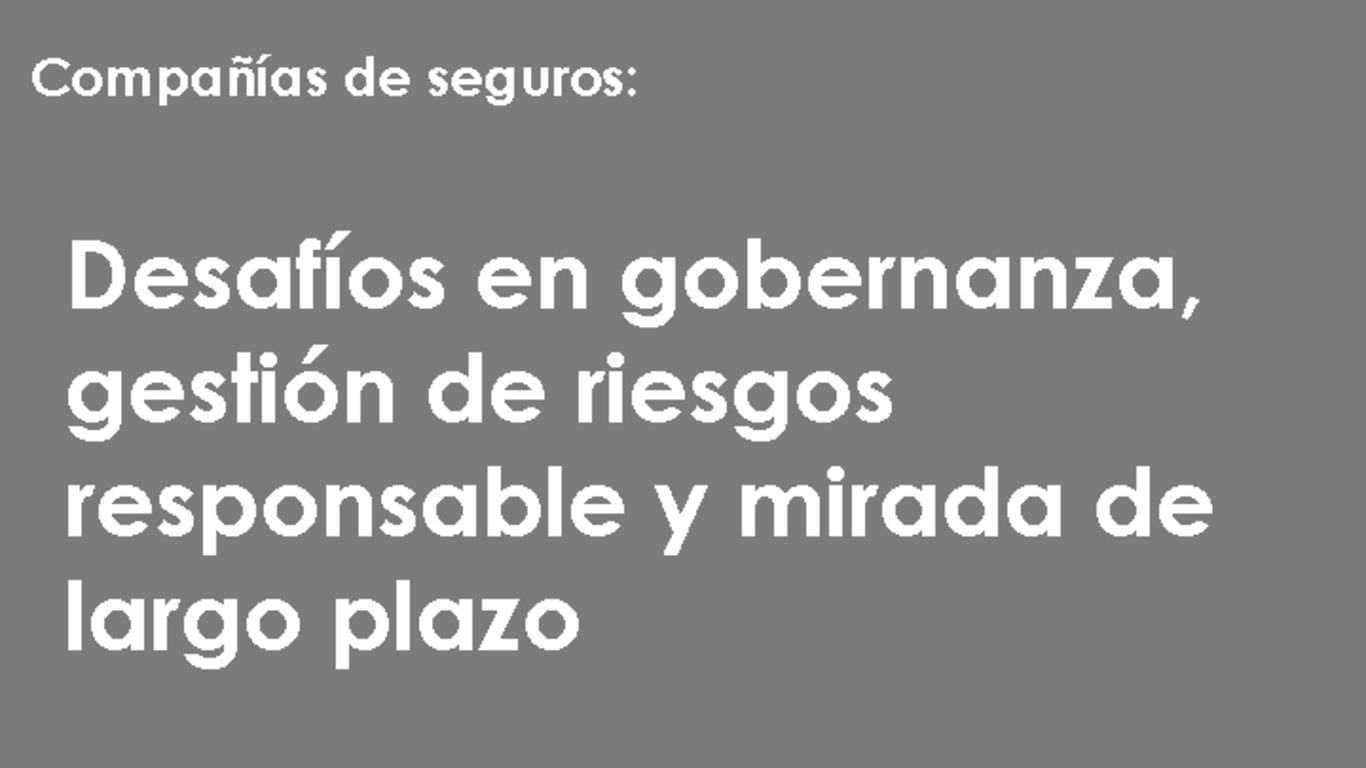 Presentación: Desafíos en gobernanza, gestión de riesgos responsables y miradas de largo plazo