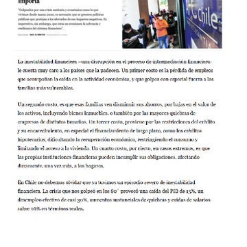 Kevin Cowan "Por qué la estabilidad financiera importa"
