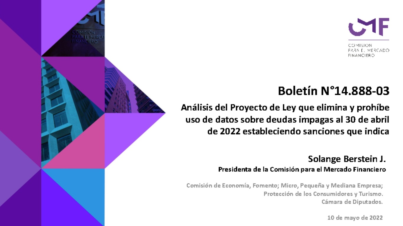 Análisis del Proyecto de Ley que elimina y prohíbe uso de datos sobre deudas impagas al 30 de abril de 2022 estableciendo sanciones que indica