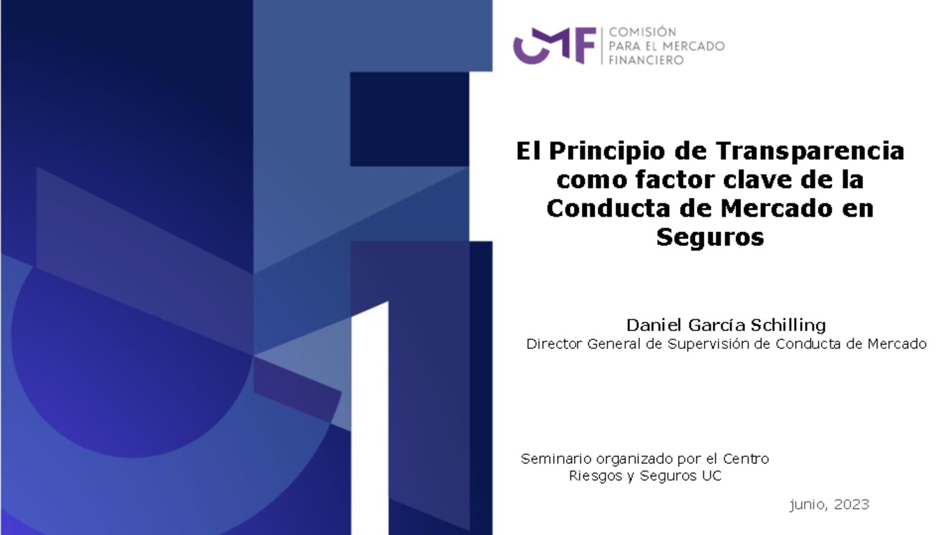 El Principio de Transparencia como factor clave de la Conducta de Mercado en Seguros
