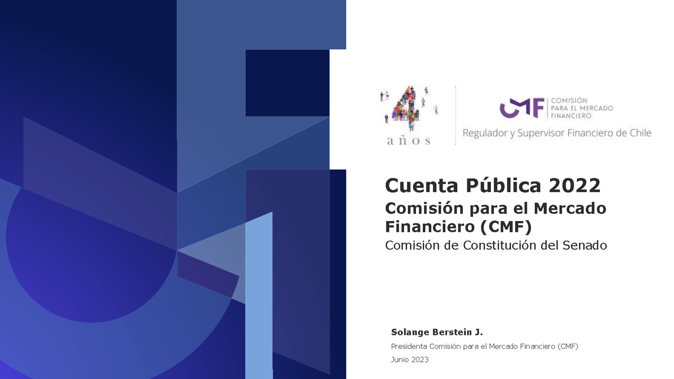 Presidenta Solange Berstein expone Cuenta Pública 2022 ante la Comisión de Hacienda del Senado