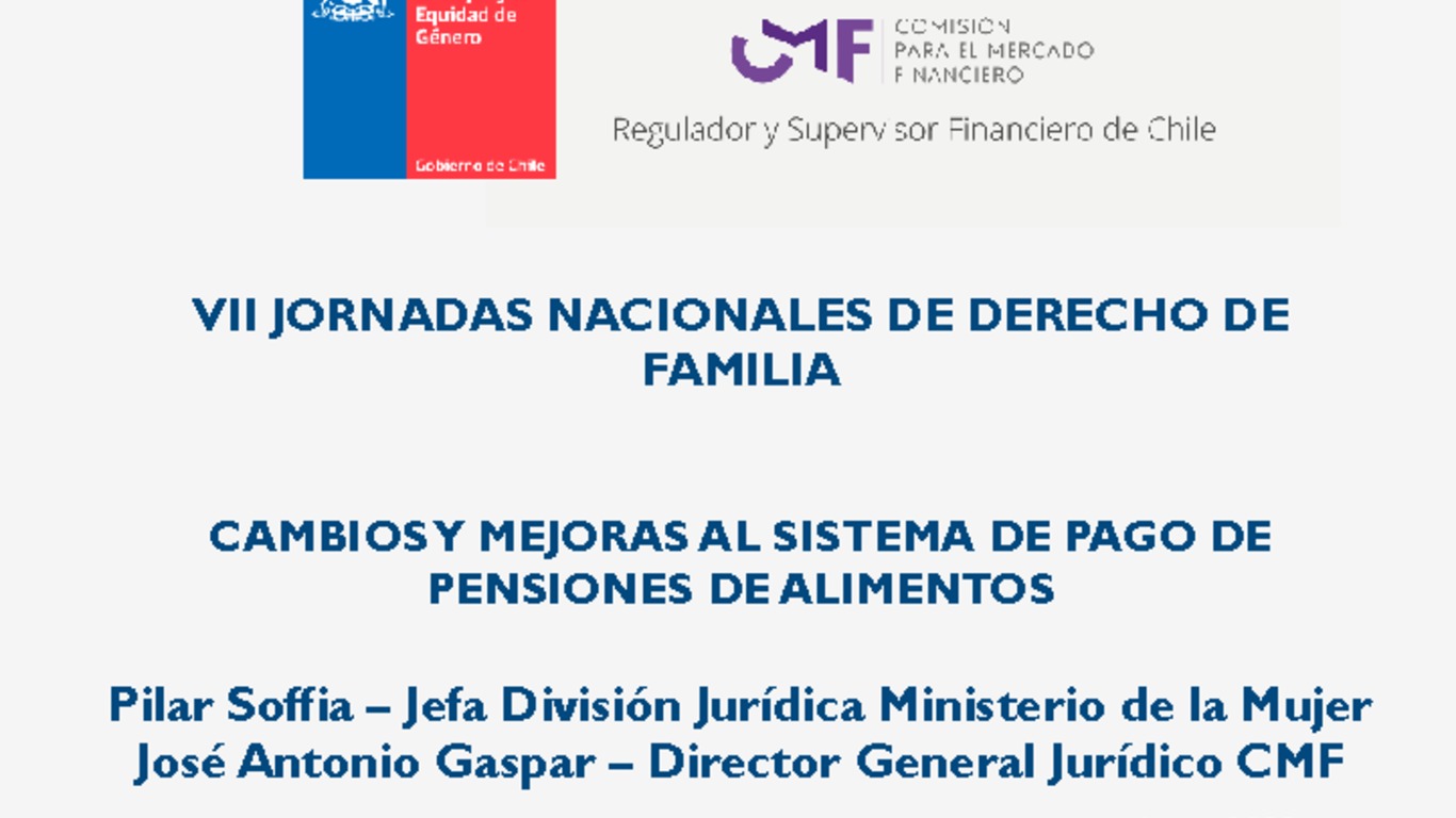 Presentación: Cambios y mejoras al sistema de pago de pensiones de alimentos