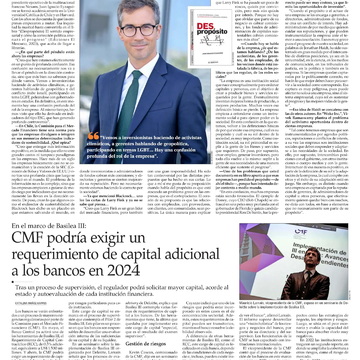 CMF podría exigir un requerimiento de capital adicional a los bancos en 2024