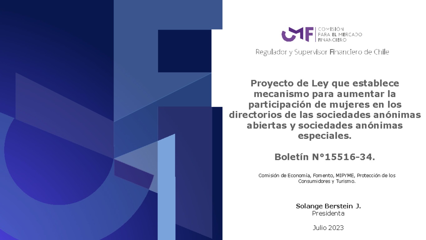 Proyecto de ley para aumentar la participación de mujeres en directorios