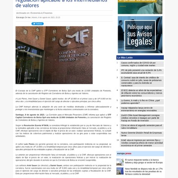 CMF sanciona a STF Capital Corredores de Bolsa SpA y a Luis Flores Cuevas, Ariel Sauer y Daniel Sauer, por infracciones a la regulación aplicable a los intermediarios de valores