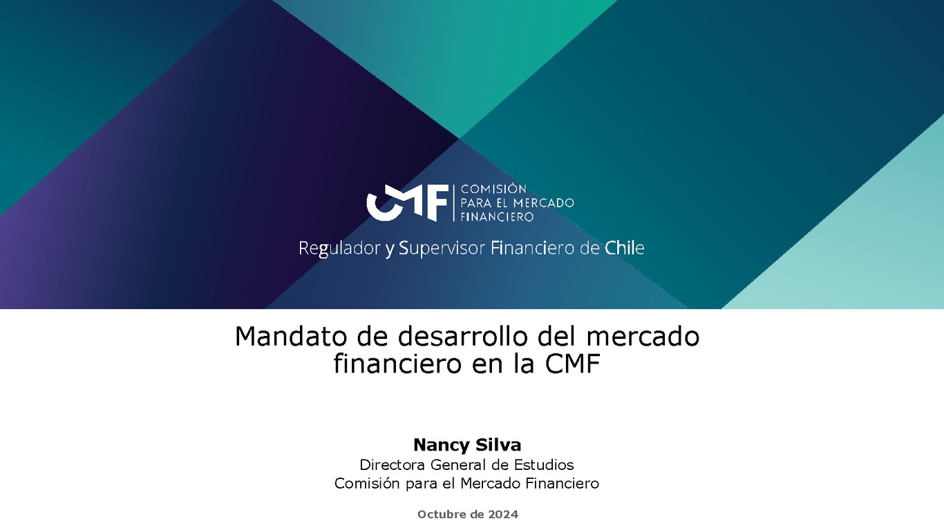 Mandato de desarrollo del mercado financiero en la CMF