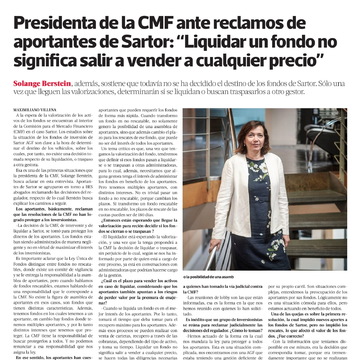 Presidenta de la CMF ante reclamos de aportantes de Sartor: “Liquidar un fondo no significa salir a vender a cualquier precio”