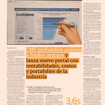 CMF profundiza análisis a fondos mutuos y lanza nuevo portal con rentabilidades, costos y portafolios de la industria