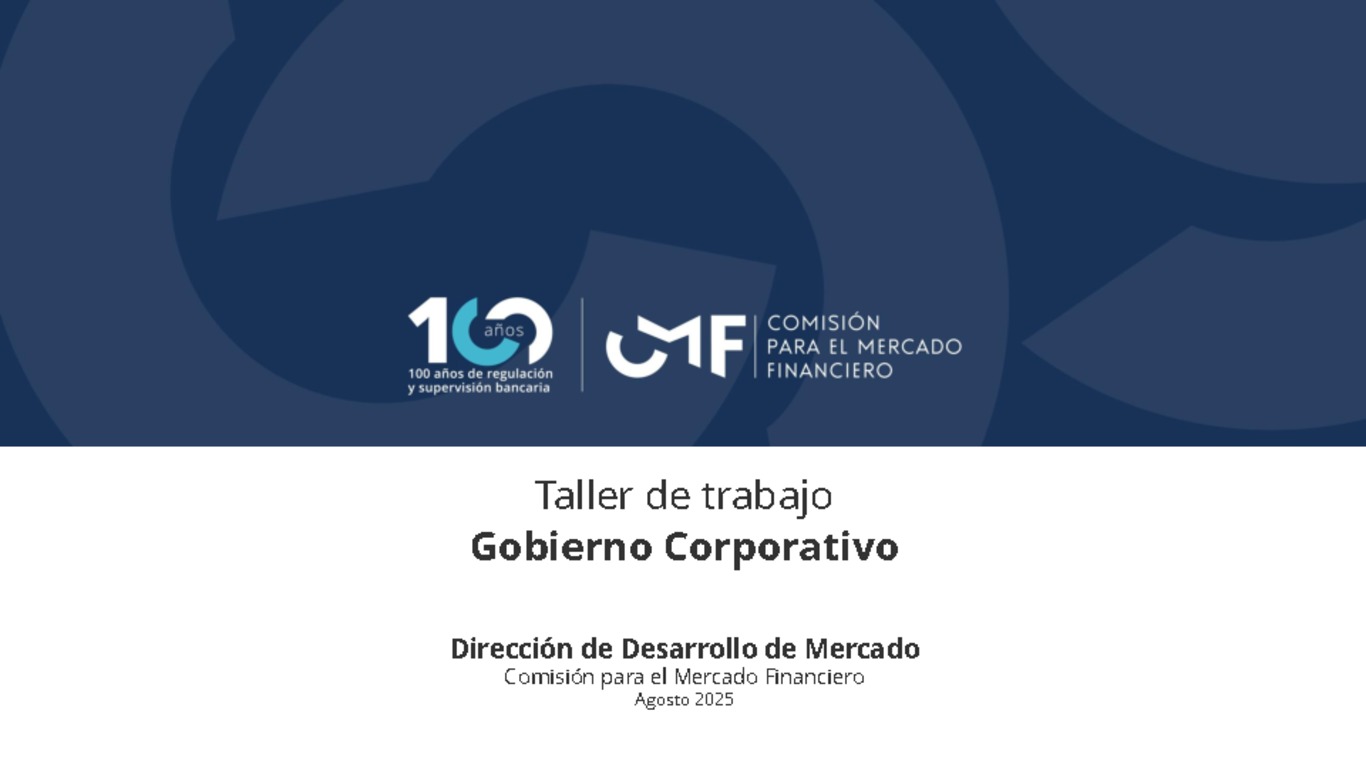Desarrollo del mercado de capitales: Taller de Trabajo de Gobierno Corporativo