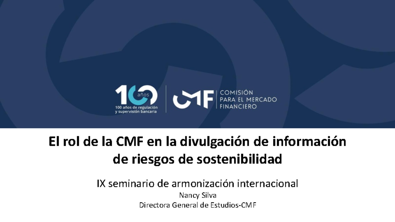 El rol de la CMF en la divulgación de información de riesgos de sostenibilidad