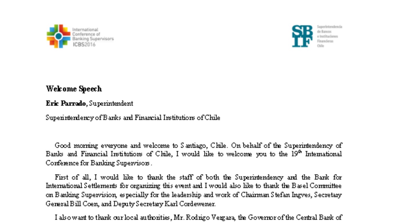 Presentación: Welcome Speech