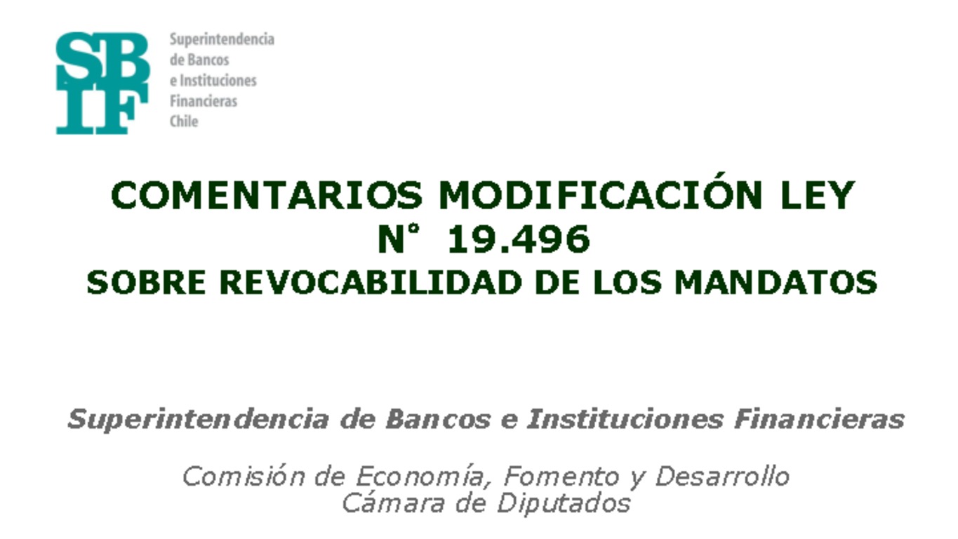 Presentación "Comentarios sobre la modificación de la Ley N° 19.496, sobre revocabilidad de los mandatos"