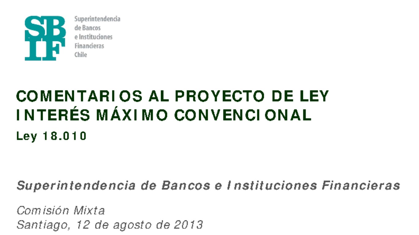 Presentación: Comentarios al Proyecto de Ley Interés Máximo Convencional - Ley 18010