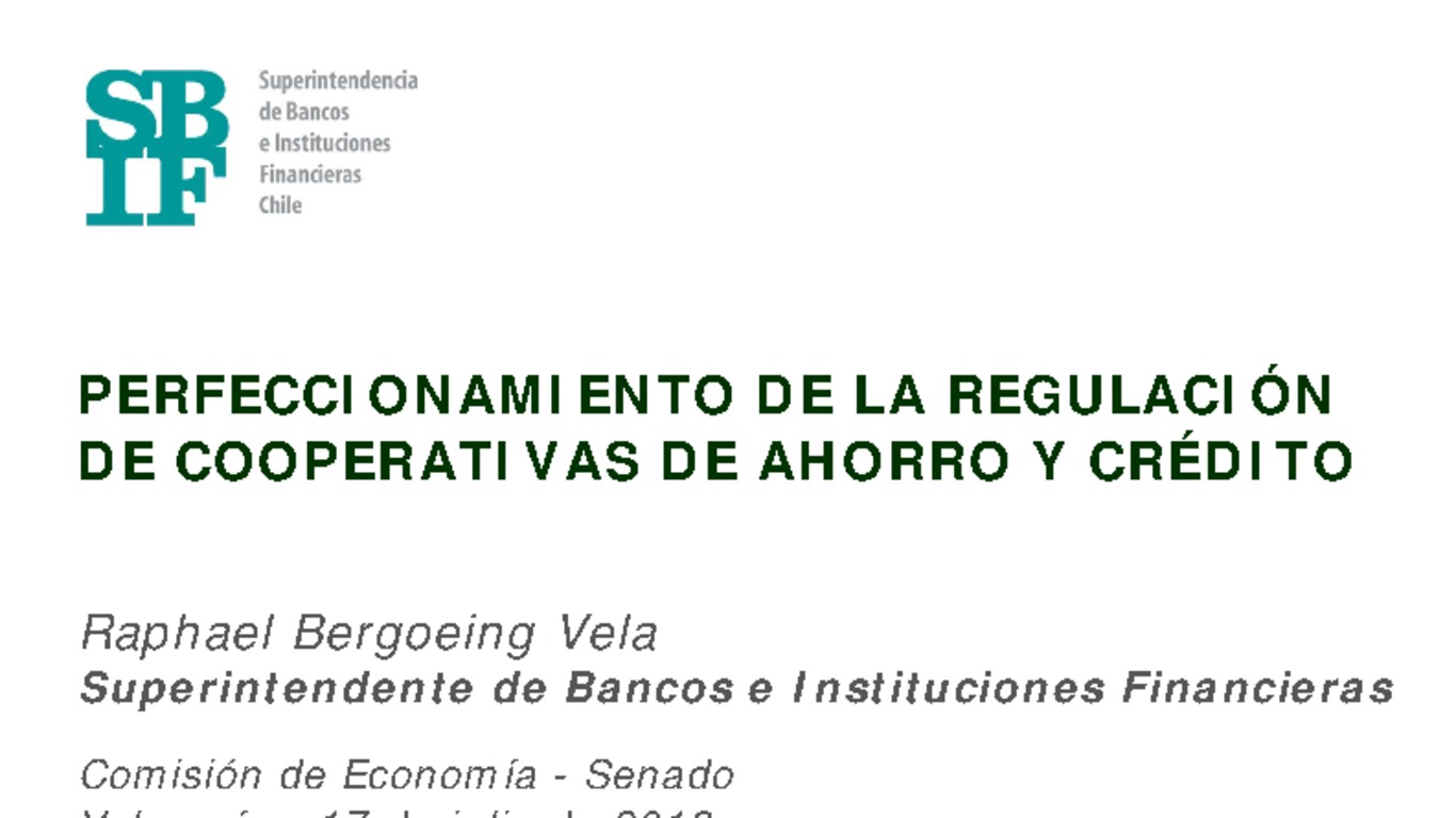 Presentación: Perfeccionamiento de la Regulación de Cooperativas de Ahorro y Crédito