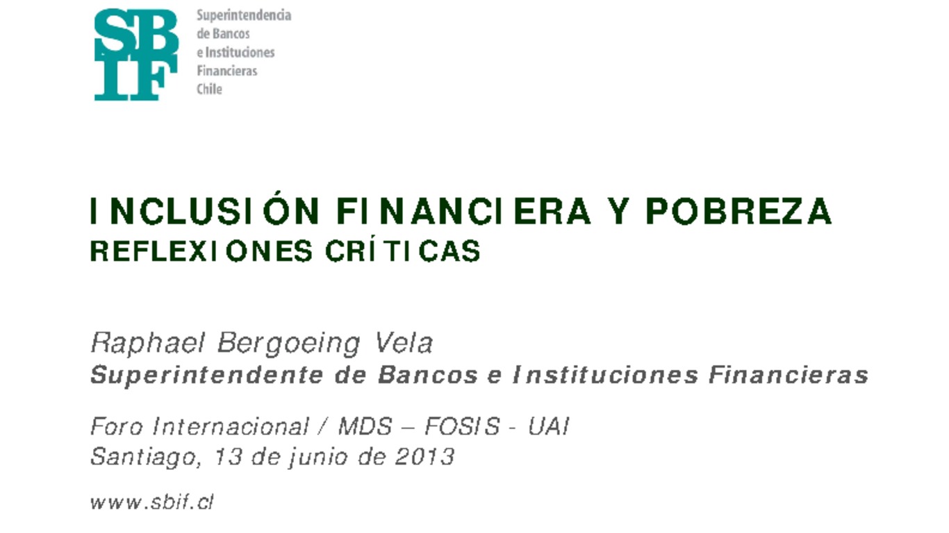 Presentación: Inclusión financiera y pobreza - Reflexiones críticas