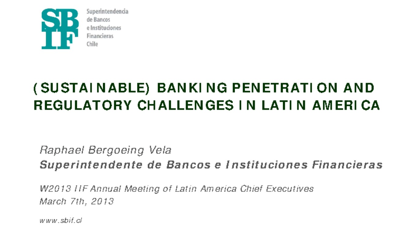 Presentación: (Sustainable) Banking penetration and regulatory challenges in Latin America