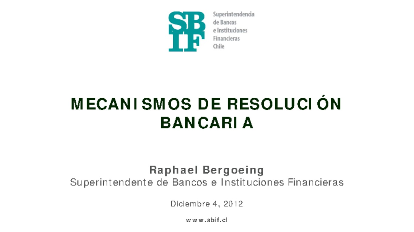 Presentación Mecanismos de Resolución Bancaria