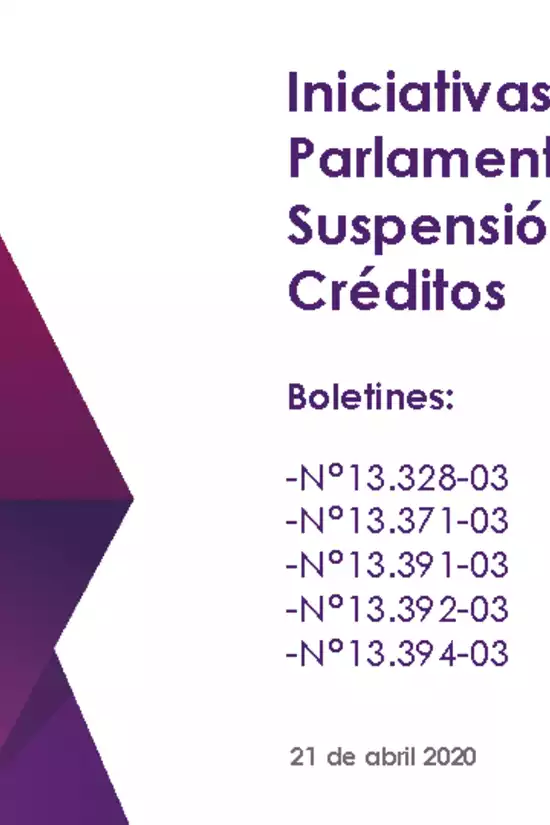 Presentación "Iniciativas Parlamentarias: Suspensión Pagos de Créditos" - Joaquín Cortez
