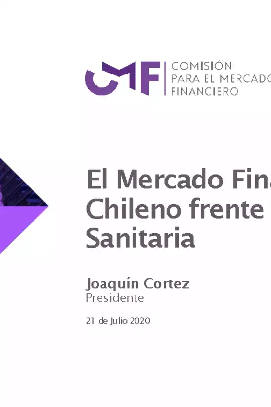 Presentación "El Mercado Financiero Chileno frente la Crisis Sanitaria" - Joaquín Cortez