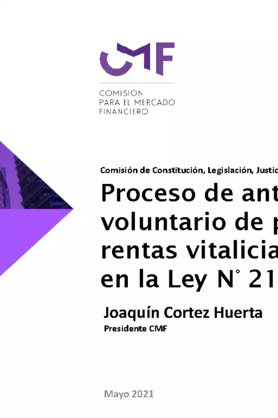 Presentación del Presidente Joaquín Cortez ante la Comisión de Constitución, Legislación y Justicia
