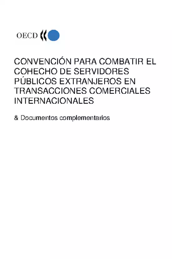 Convención para combatir el cohecho de servidores públicos extranjeros en transacciones comerciales internacionales