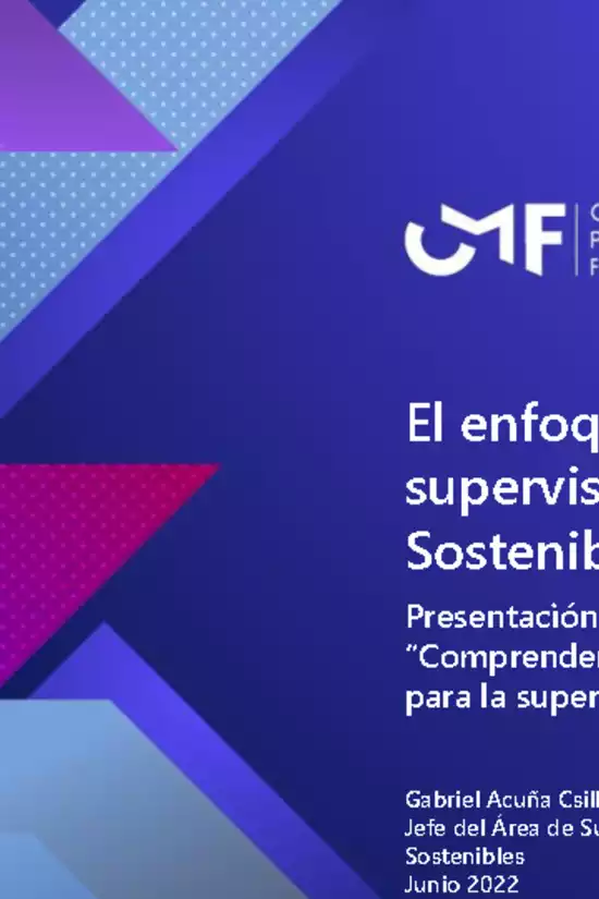 El enfoque de supervisión de Finanzas Sostenibles