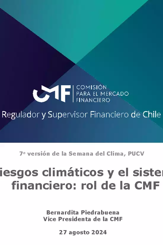 Riesgos climáticos y el sistema financiero: rol de la CMF